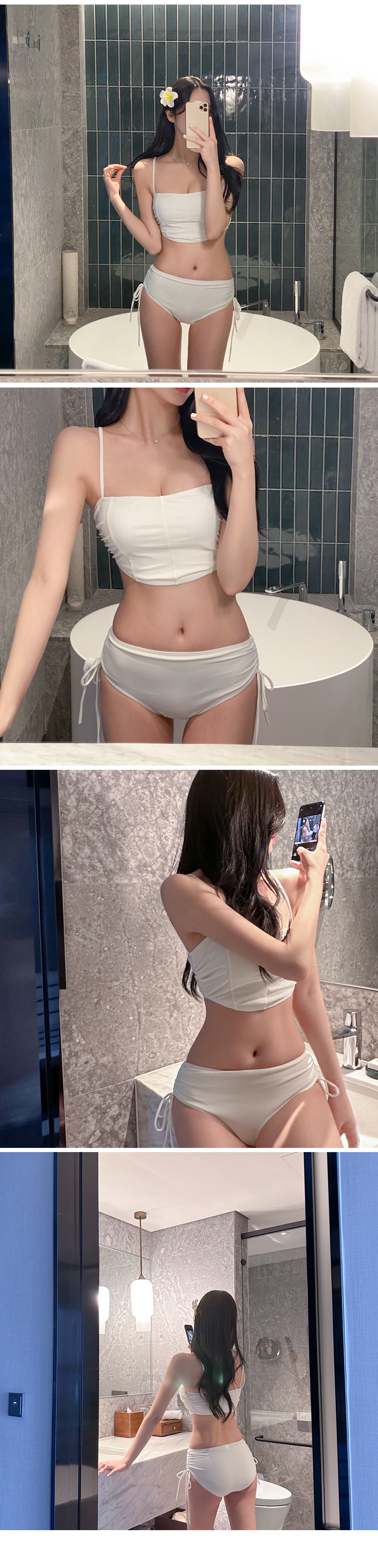 [썸머기획/당일출고] 라운딩커브셔링스트링비키니(4c) 리본비키니 둥근라인비키니 셔링비키니 수영복 비치웨어 비치룩 모노키니 썸머웨어 상세 이미지 3