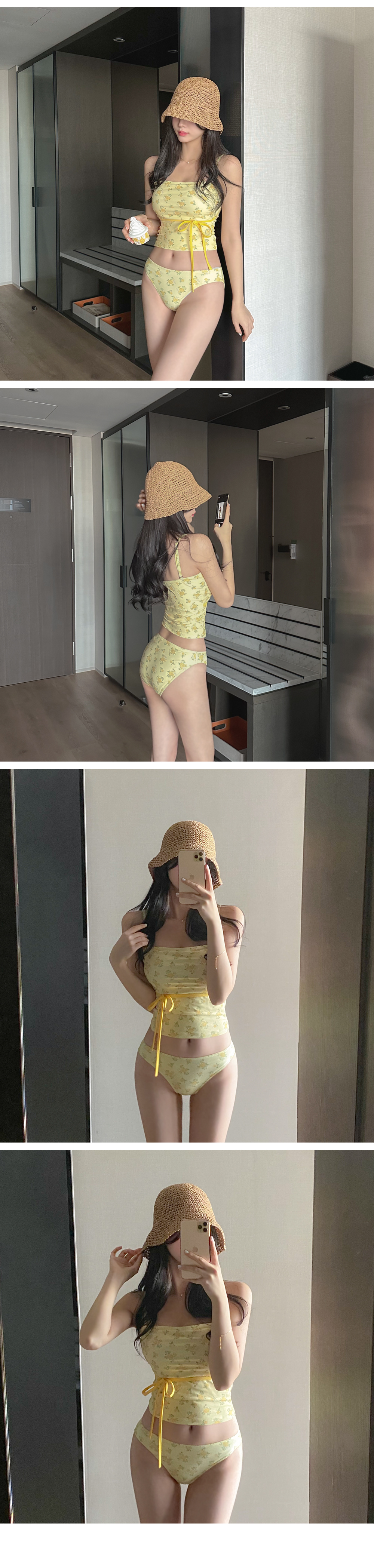 [썸머기획/당일출고] 노란수선화튜브탑비키니(1c) 플라워비키니 모노키니 래쉬가드 튜브탑비키니 리본끈 비치룩 허니문 호캉스 여리청순 상세 이미지 8