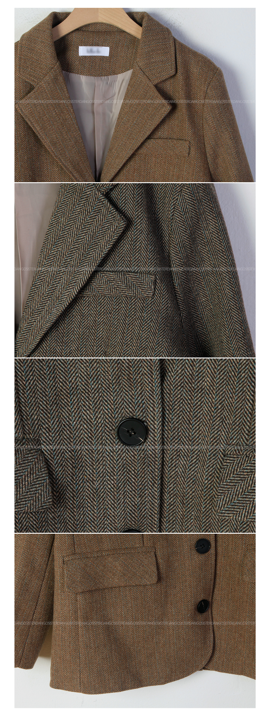 テーラードカラーヘリンボーンジャケット | レディースファッション