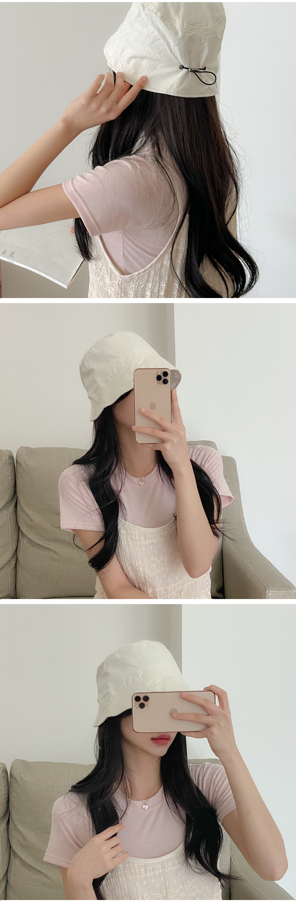 ★기획★포에숏챙벙거지(2c) 스트링벙거지 숏챙모자 벙거지모자 코튼벙거지 버킷햇 백포인트 상세 이미지 2